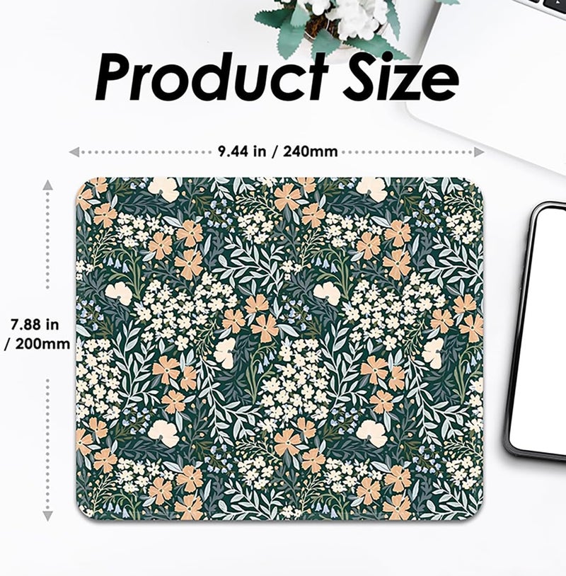 FROGIGO Square Mouse Pad with Stitched Edge, Premium Mousepad Washable Cloth. Computer Mouse Pad with Non-Slip Rubber Base, Mouse Pads for Computers Laptop Mouse 9.25x7.75x0.12 inch-Flower I - Image 3